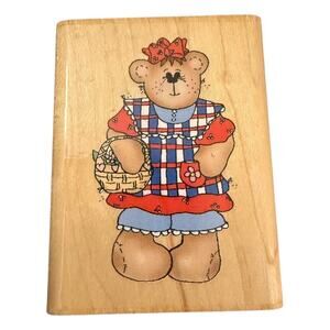 Inkadinkado Dawn McLaughlin Dressed Up Teddy Bear 6971M Rubber Stamp